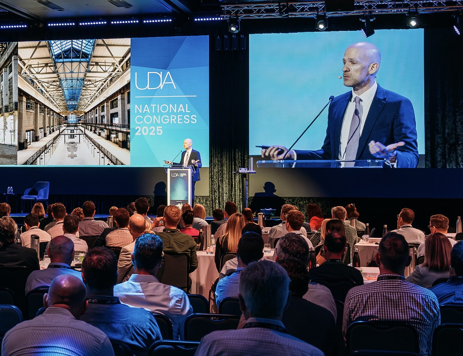 Gordon Adams addressing the UDIA National Congress 2025 from the main stage